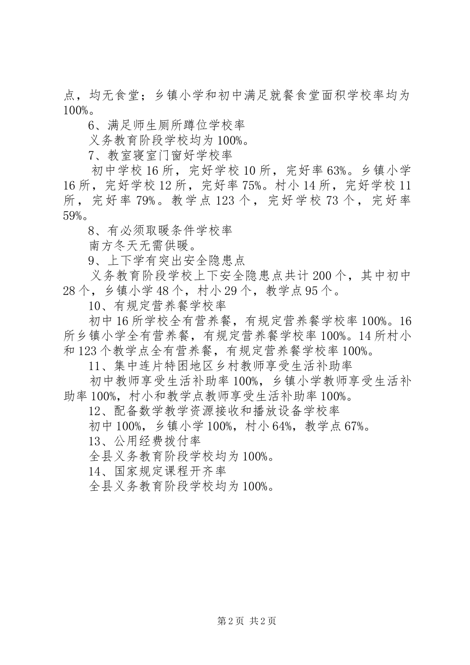 农村义务教育专项自查报告_第2页