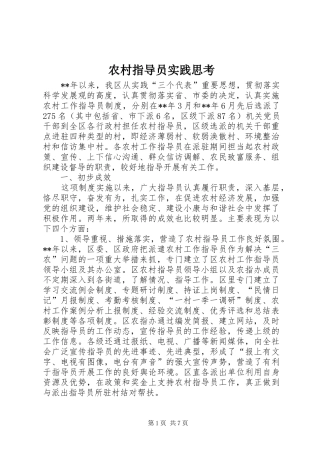 农村指导员实践思考