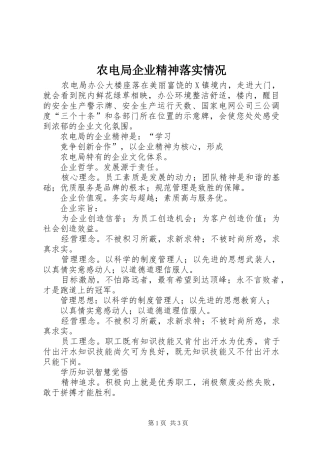 农电局企业精神落实情况