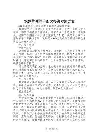 农建营领导干部大接访实施方案