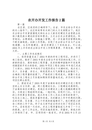 农开办开发工作报告篇