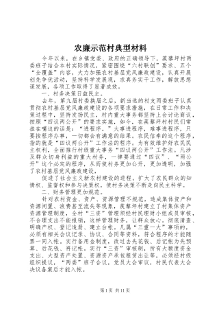 农廉示范村典型材料