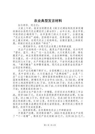 农业典型讲话材料