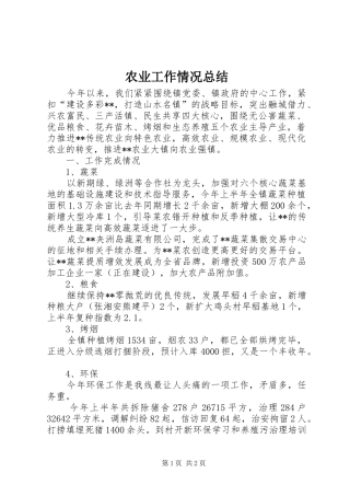 农业工作情况总结