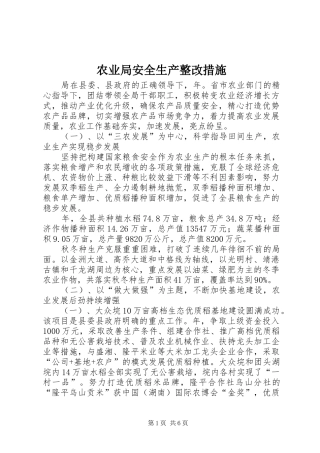 农业局安全生产整改措施