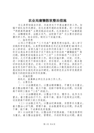 农业局庸懒散软整治措施