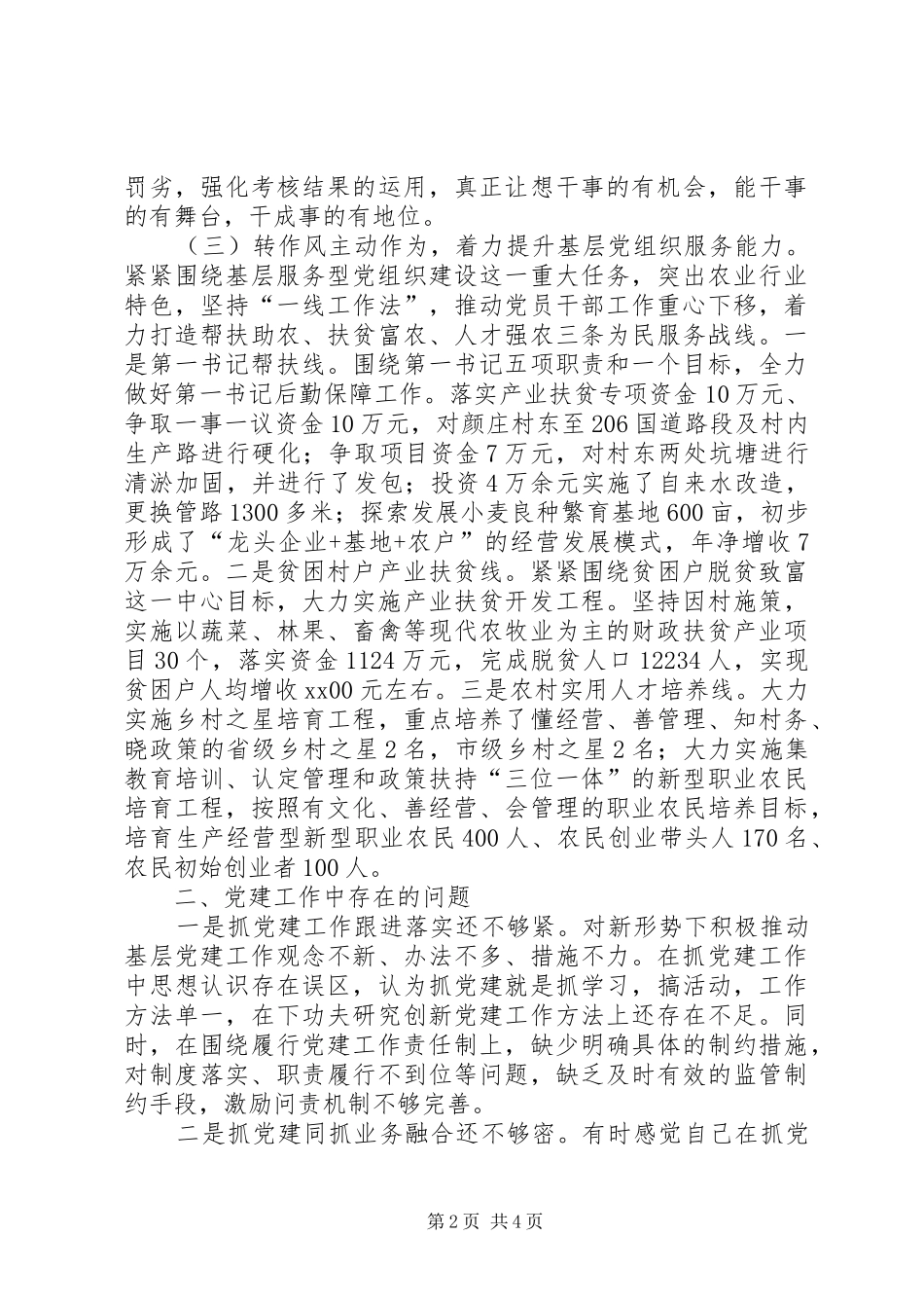 农业局抓基层党建工作述职报告_第2页