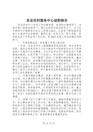 农业农村服务中心述职报告