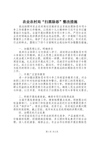 农业农村局扫黑除恶整改措施