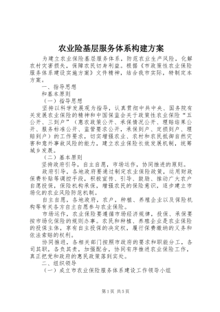 农业险基层服务体系构建方案