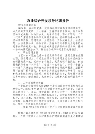 农业综合开发领导述职报告