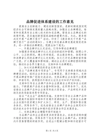 品牌促进体系建设的工作意见