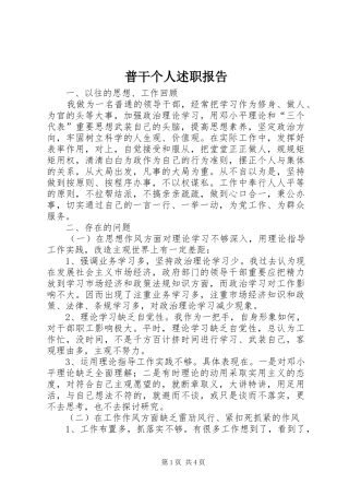 普干个人述职报告
