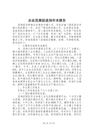 企业发展促进局年末报告