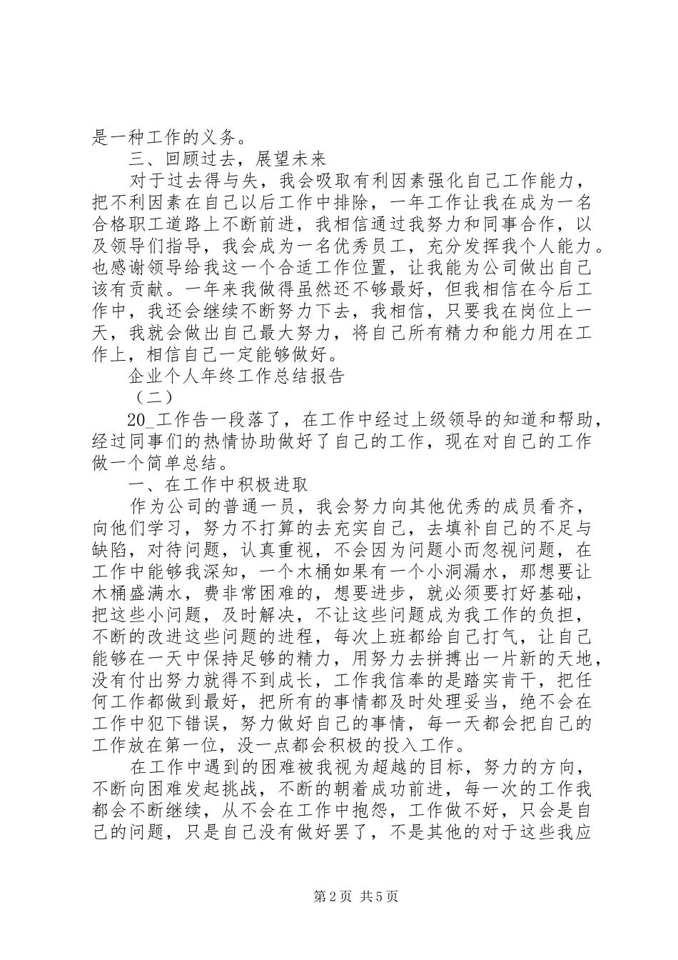 企业个人年终工作总结报告_第2页