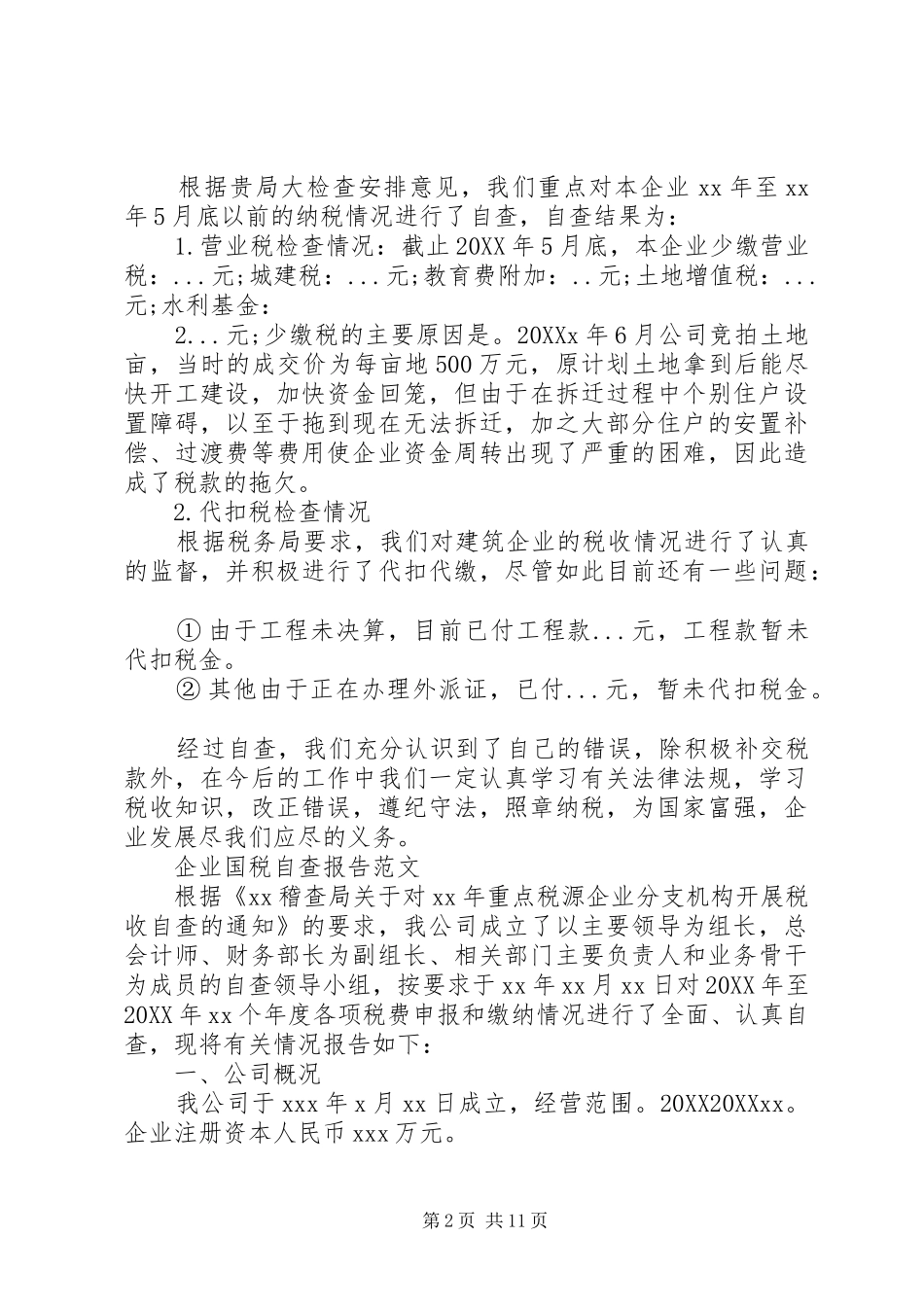 企业国税自查报告_第2页