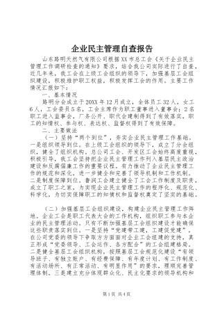 企业民主管理自查报告