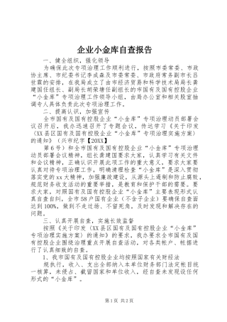 企业小金库自查报告