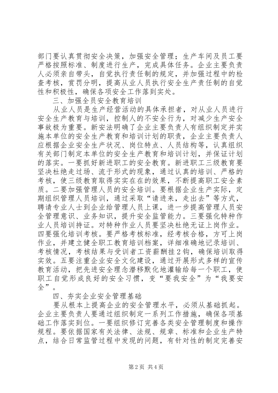 企业主要负责人安全责任五篇范文_第2页