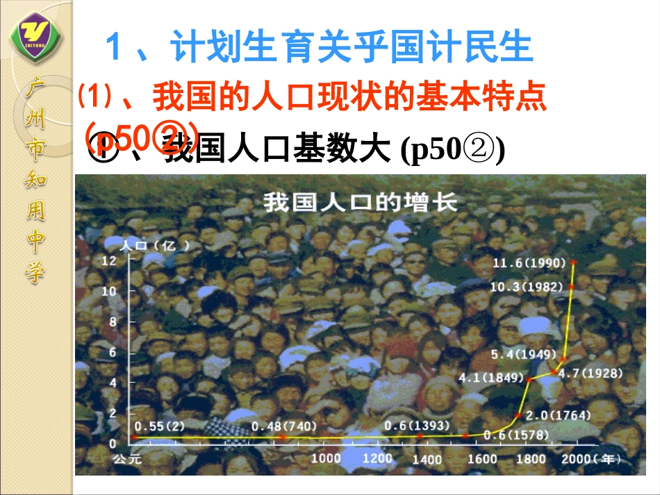 (09学年版)242A九年级政治计划生育的基本国策人教版_第3页