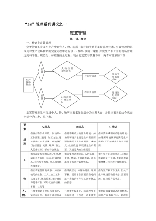 “5S”管理系列讲义之一定置管理