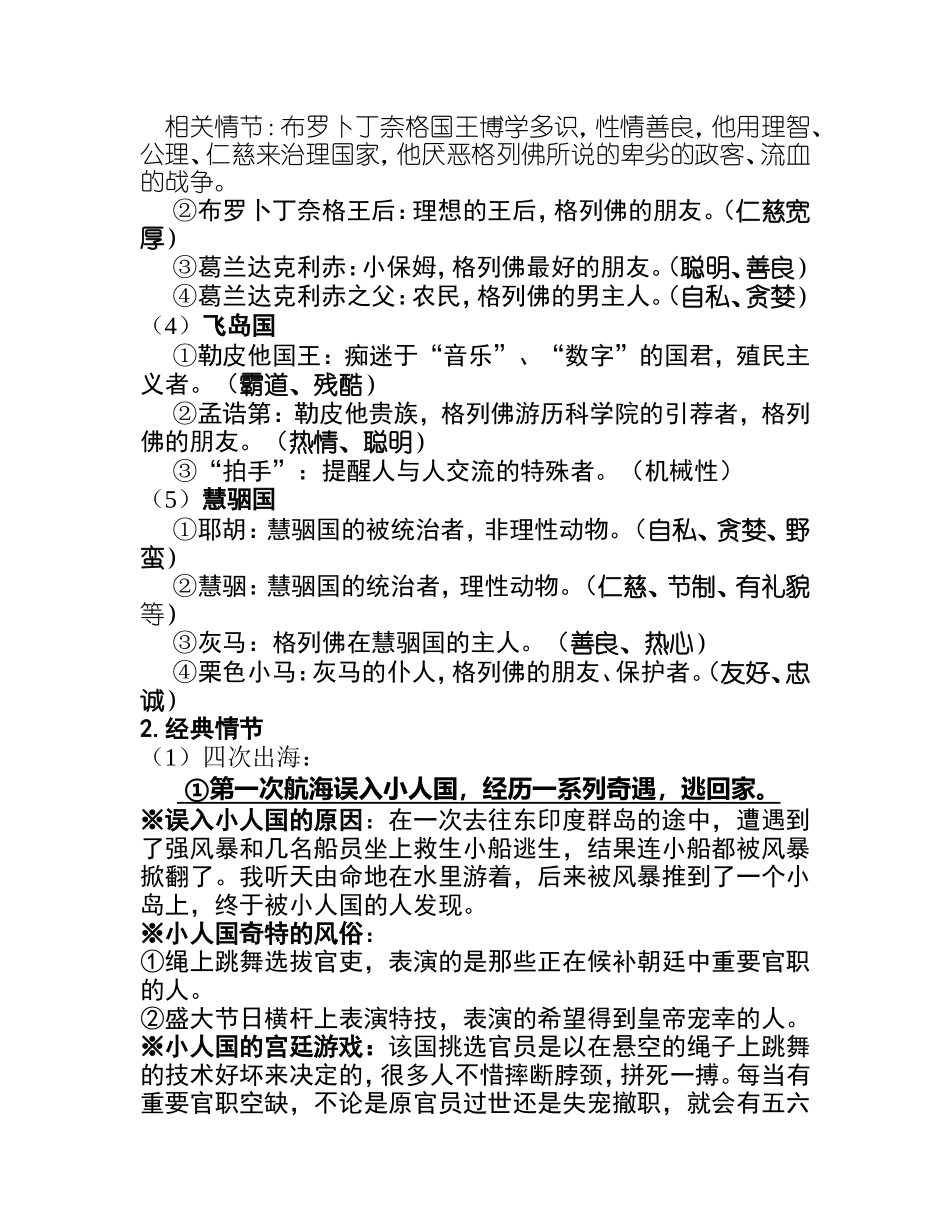 《格列佛游记》（名著复习）_第2页