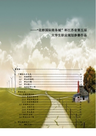“花桥国际商务城”杯江苏省第五届大学生职业规划参赛作品
