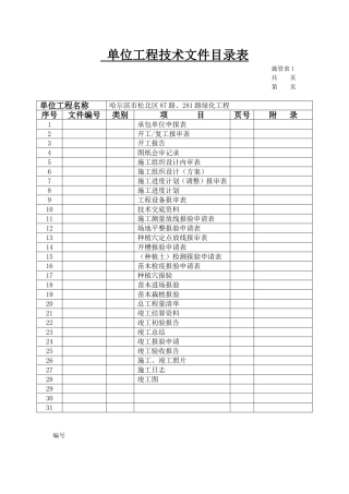单位工程技术文件