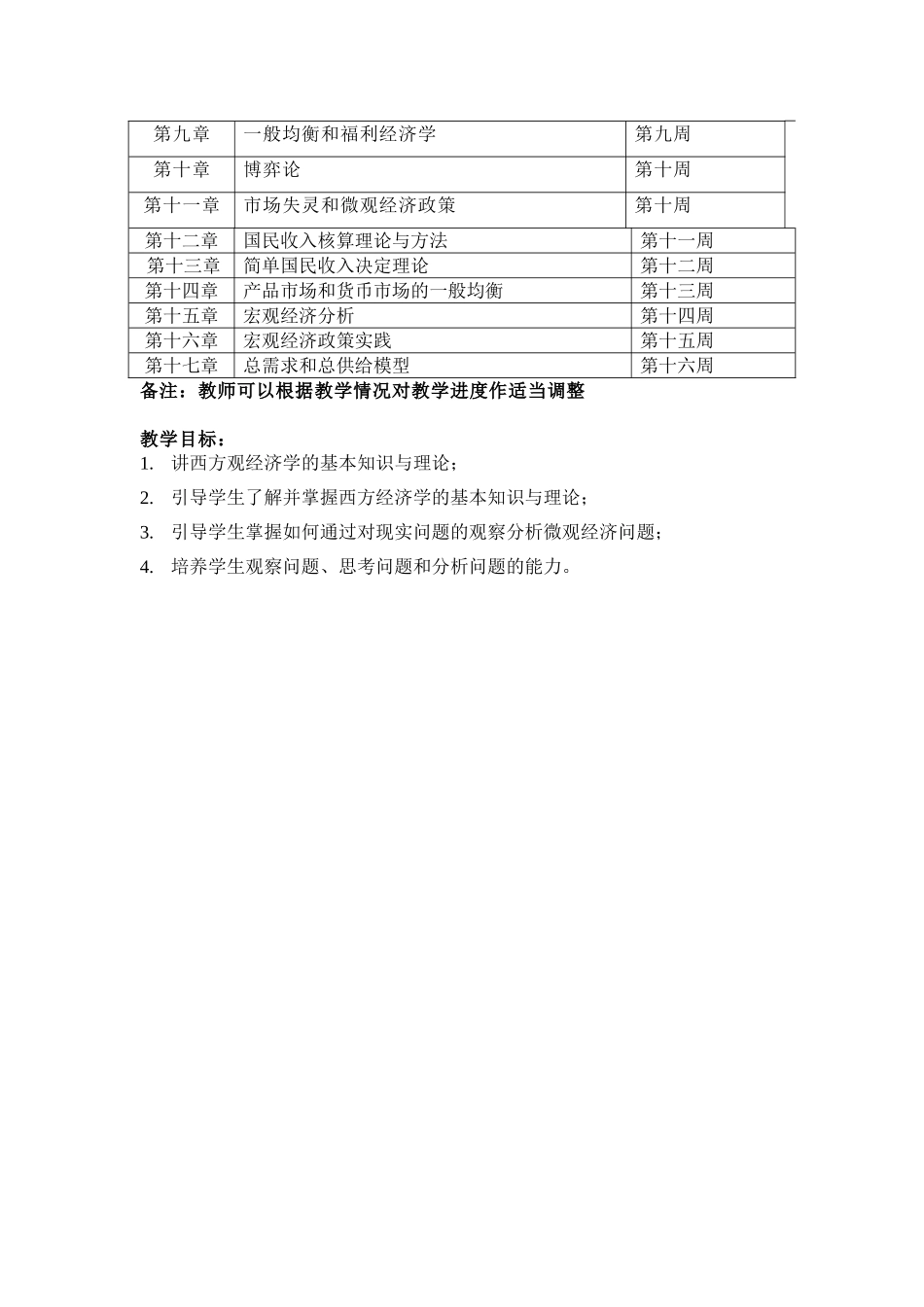 《西方经济学》课程教学方案_第2页