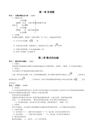 第一章 有理数 知识点梳理汇总