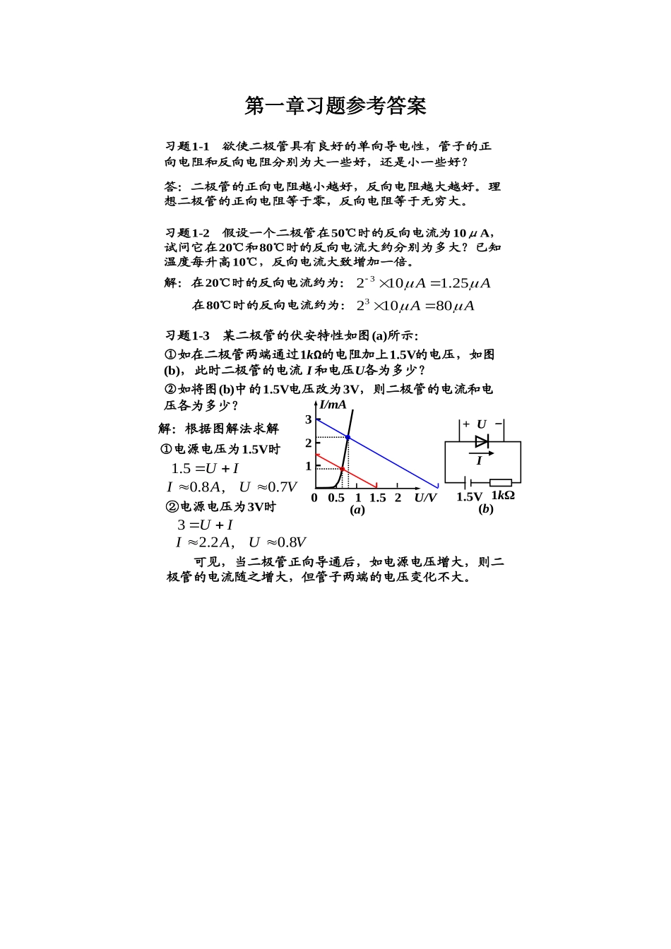 第一章二极管习题参考答案_第1页
