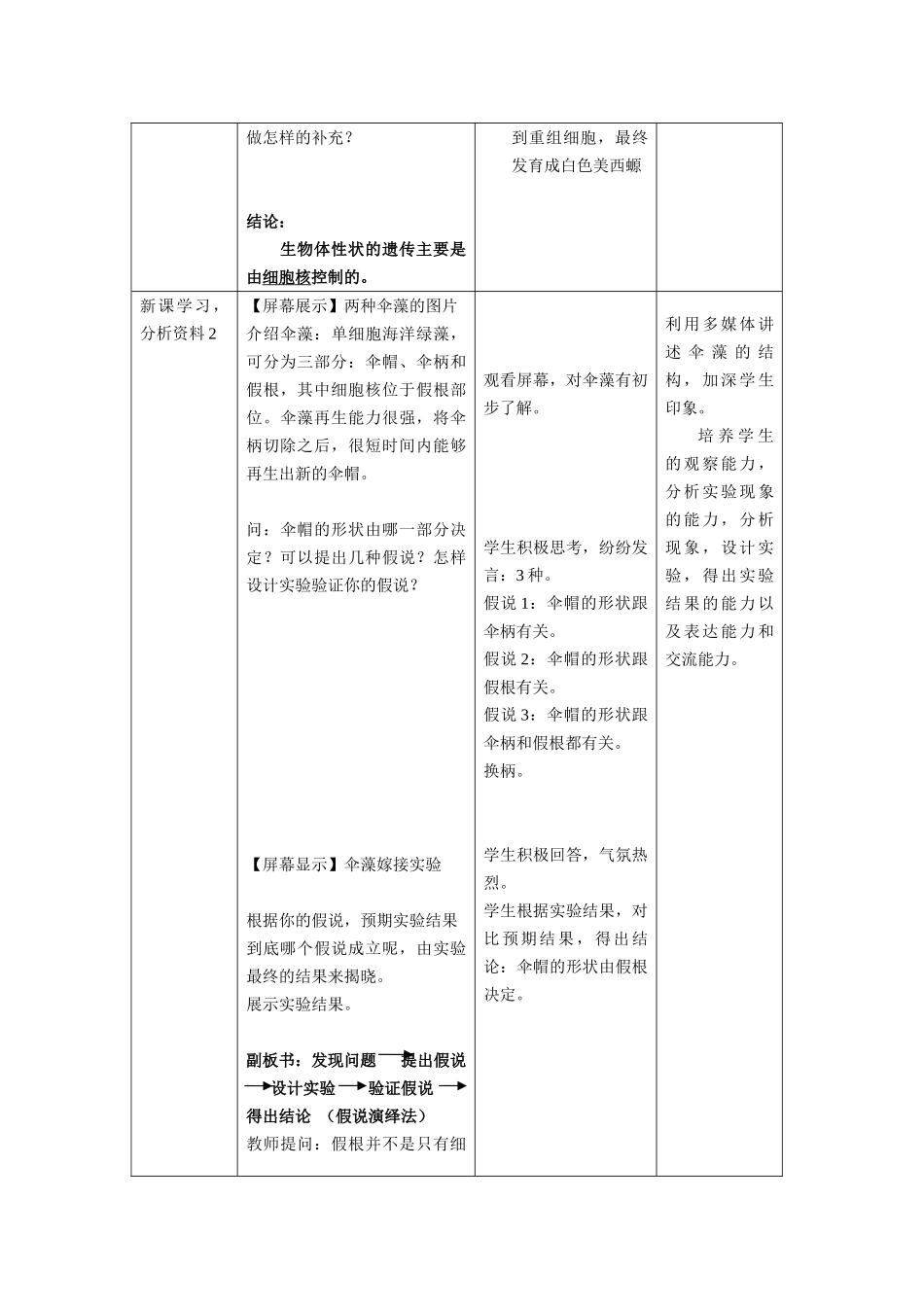 《细胞核——系统的控制中心》教学设计_第3页