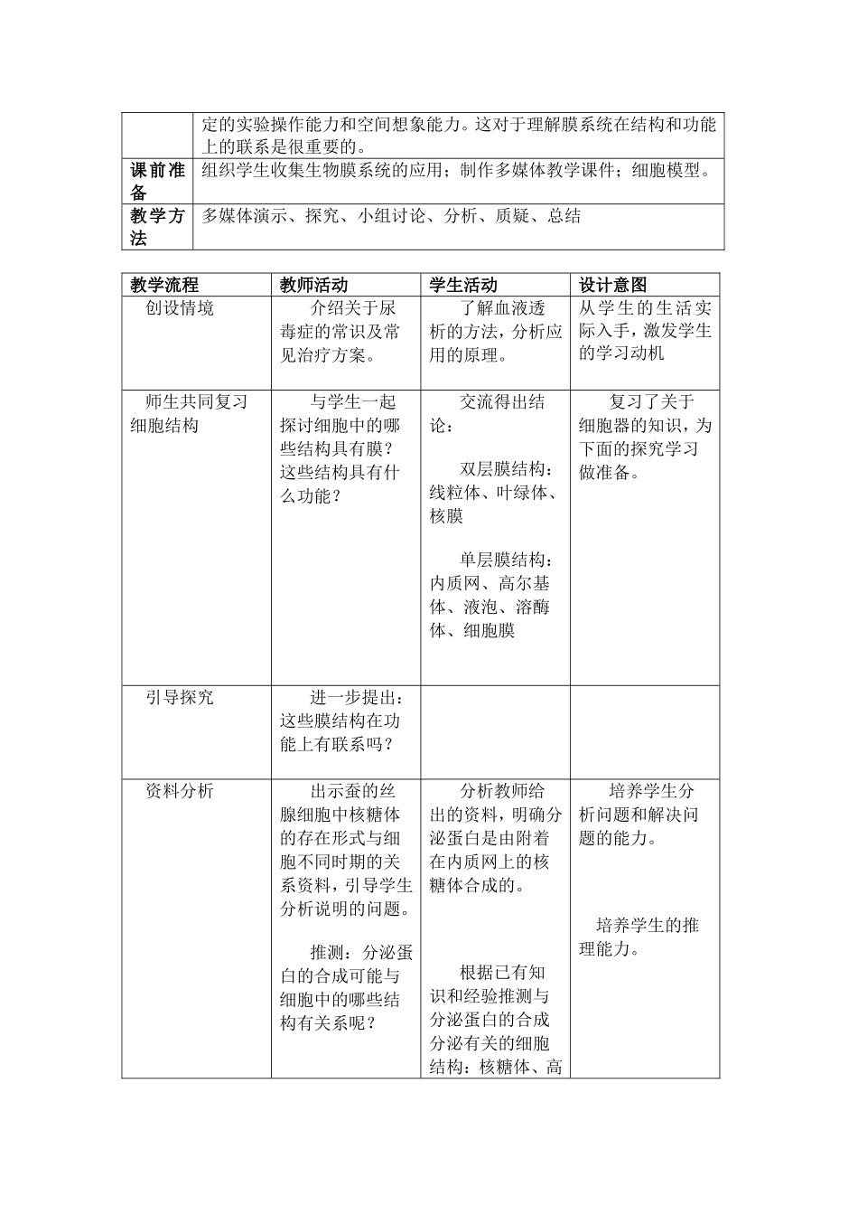 《细胞器——系统内的分工合作》第二课时教学设计_第2页