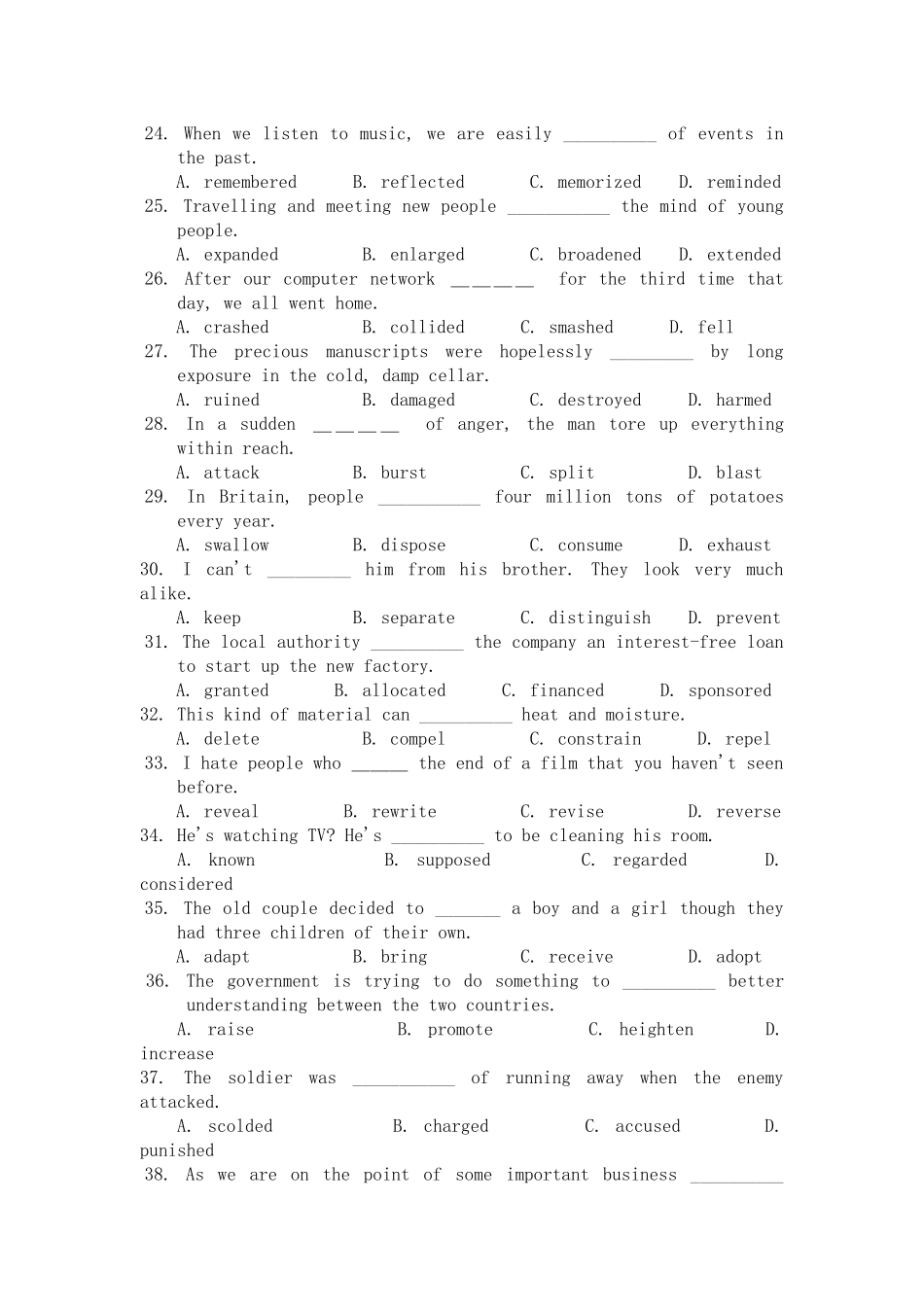 高考英语选择填空练习题_第3页