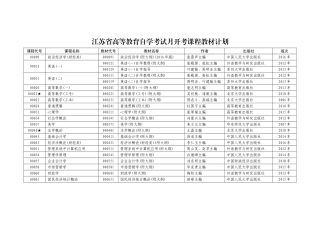 高等教育自学考试月开考课程教材计划
