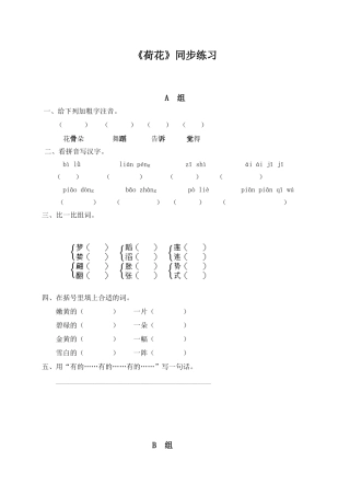 《荷花》同步练习