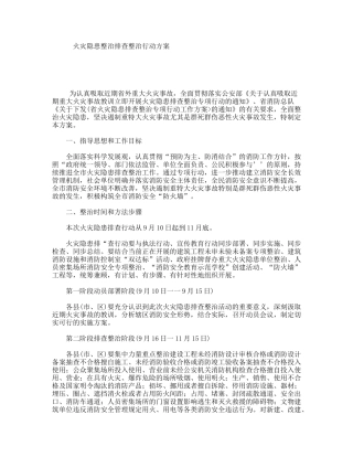 火灾隐患整治排查整治行动方案