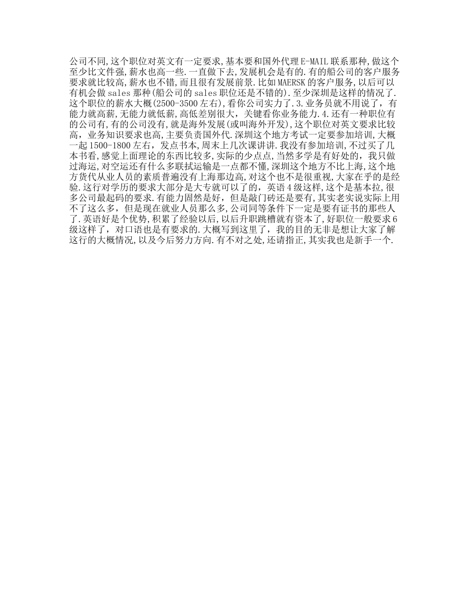 货代实习报告_第3页