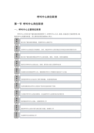 呼叫中心岗位职责