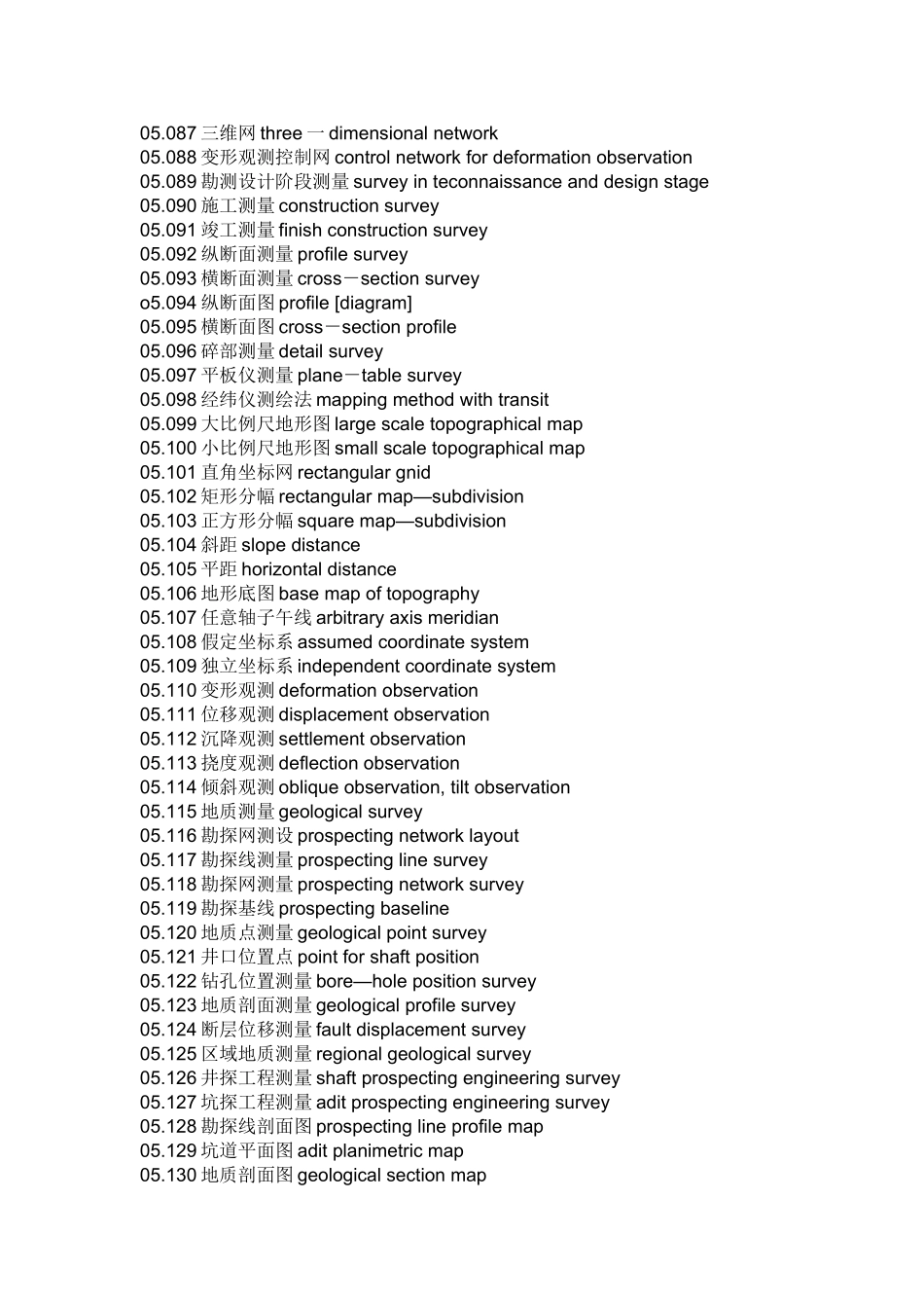 工程测量学中英文术语_第3页