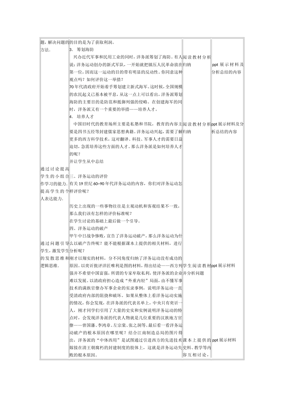 《洋务运动》教学设计_第3页
