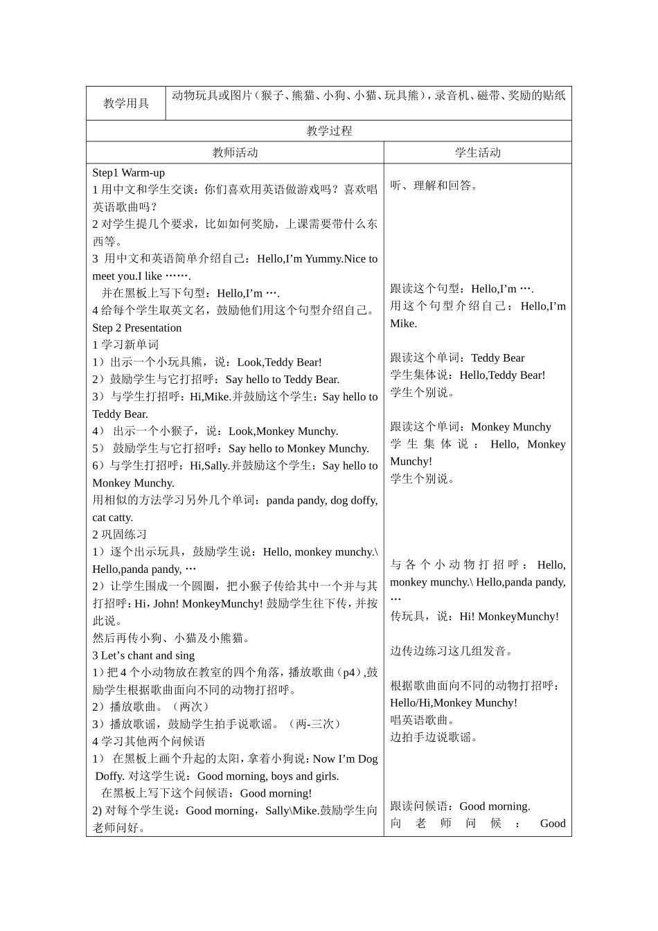 《剑桥少儿英语》教学教案汇总_第3页