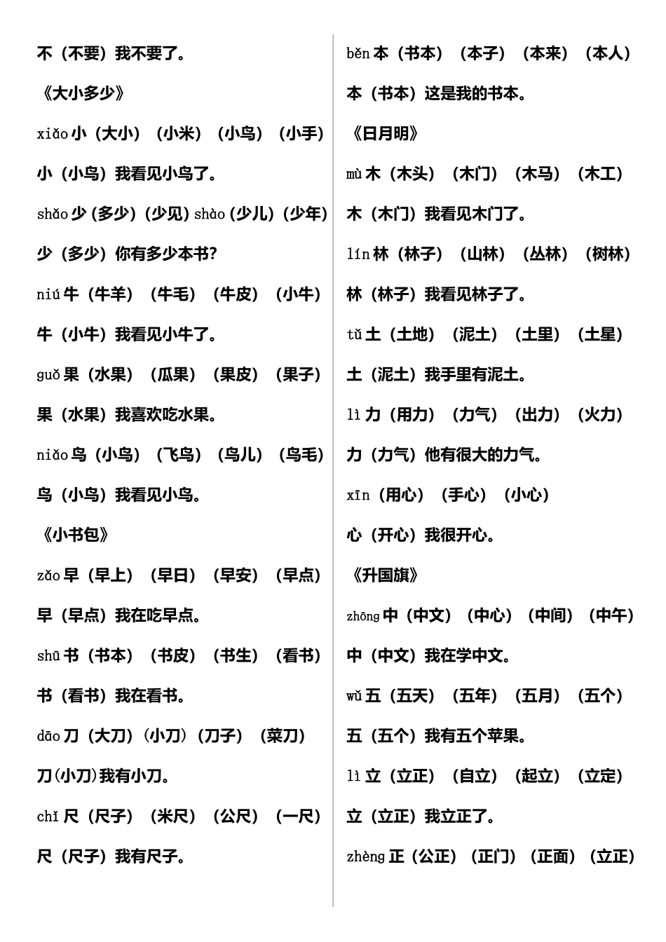 《金木水火土》等全册生字识读_第3页