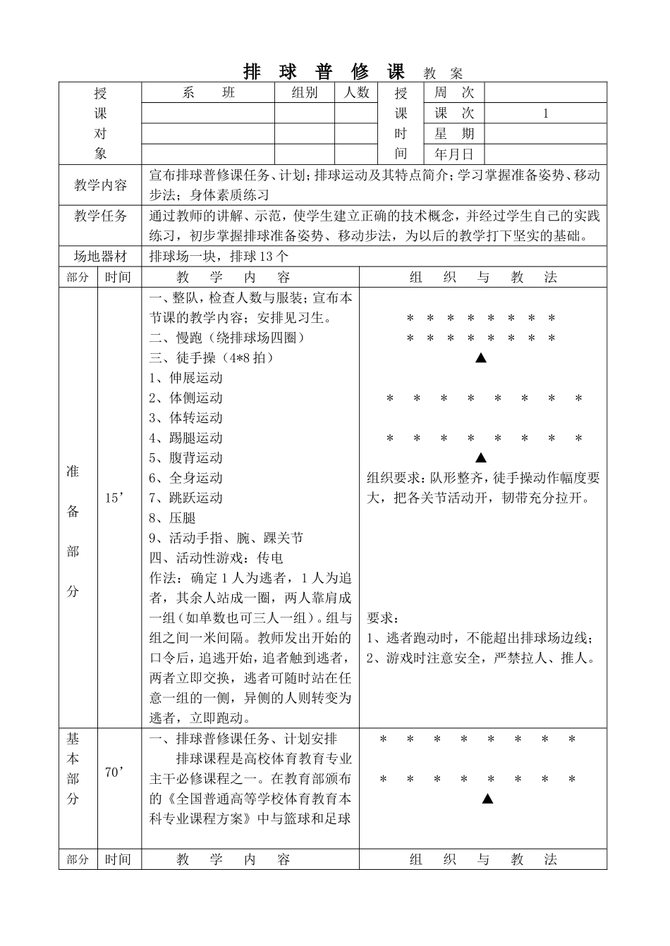 排球普修课教案_第1页