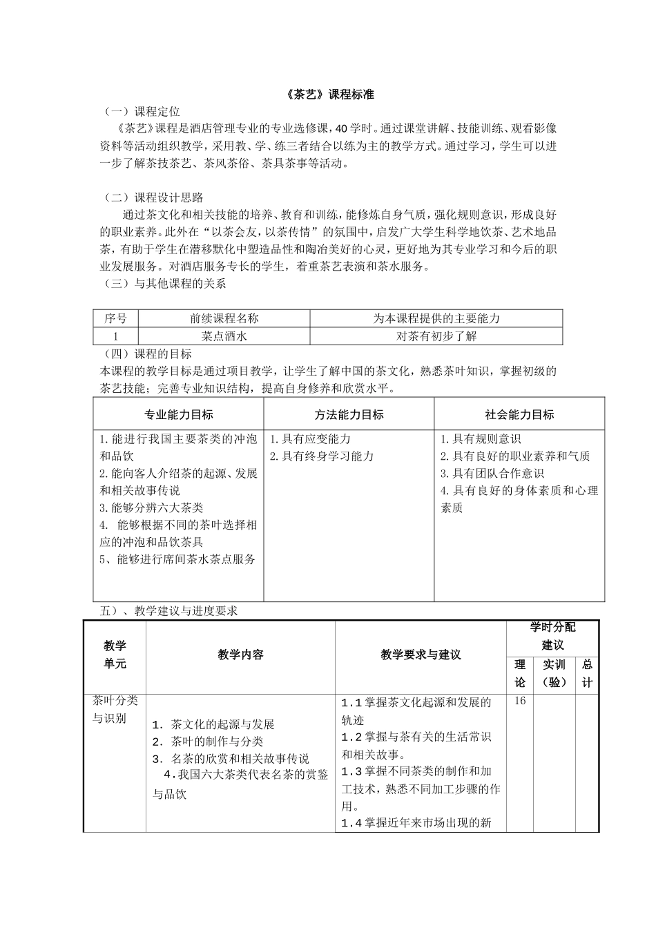 《茶艺》课程标准_第1页