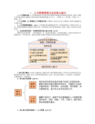 人力资源管理与企业核心能力 培训讲义