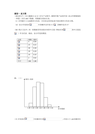 题型一 直方图 测试题