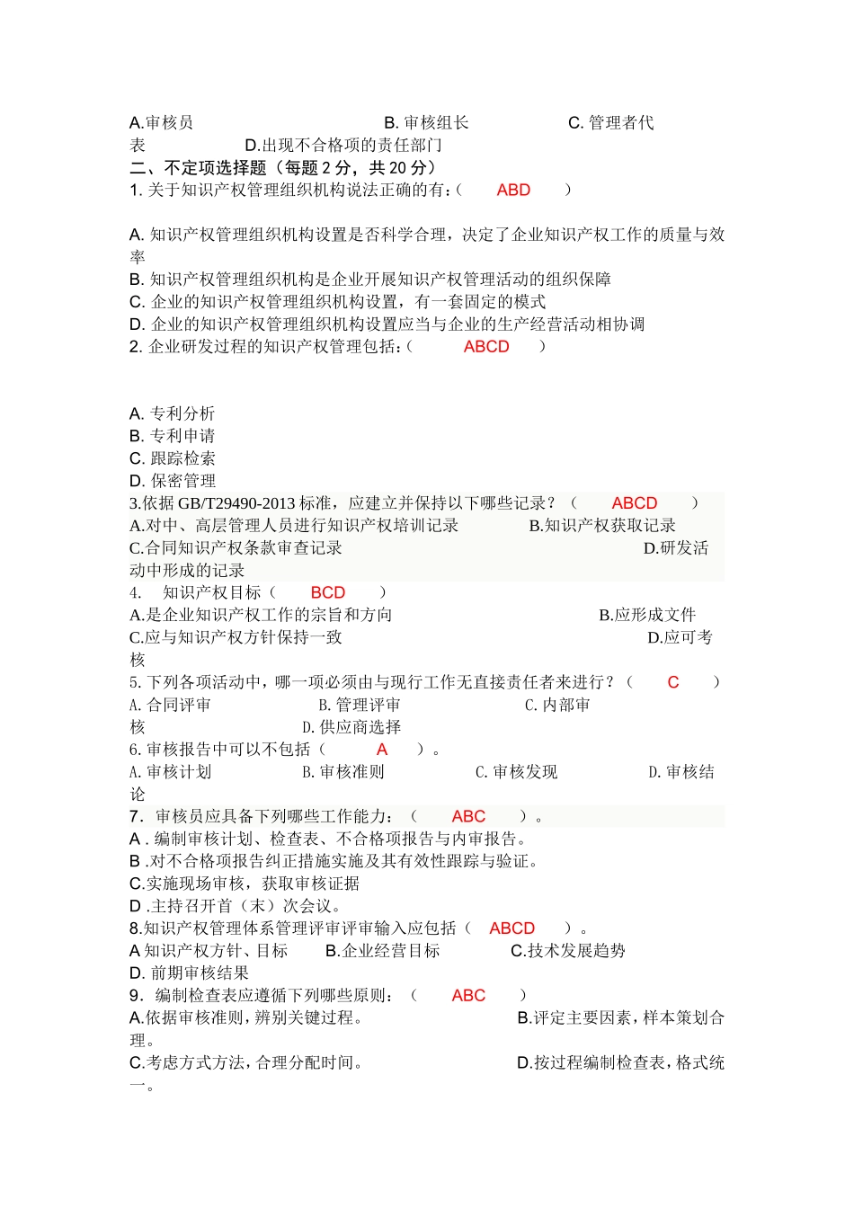 企业知识产权管理处于测试题_第2页