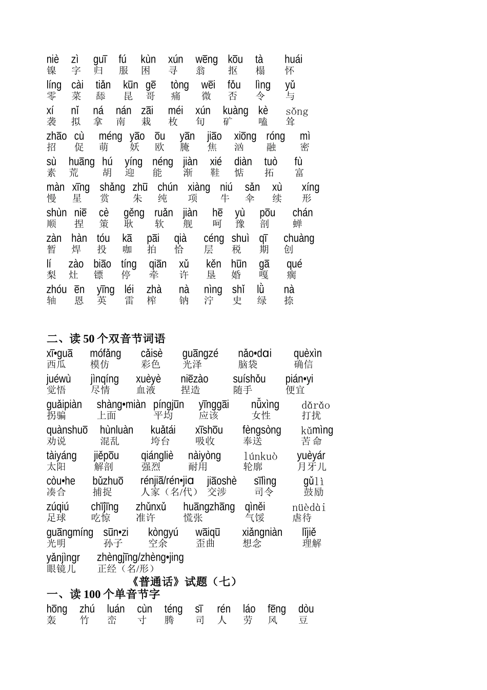 《普通话》试题_第2页