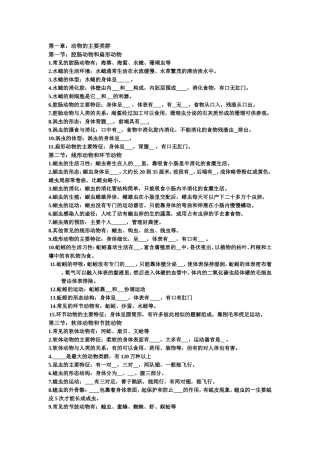 动物的主要类群生物全册专题练习题